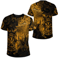 Viking Clothing Viking Odin Tattoo Gold Version T Shirt RLT12 - Wonder Print Shop