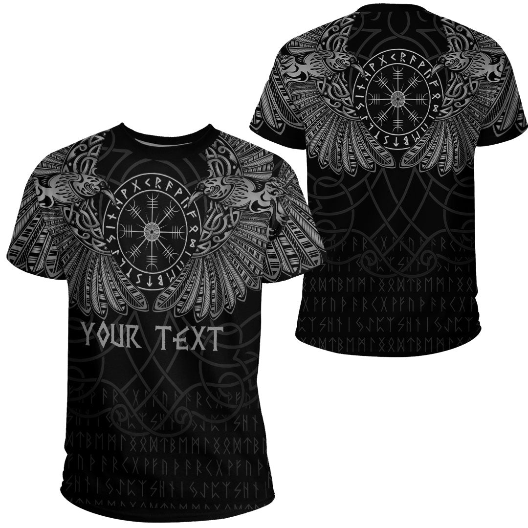 Custom Viking Clothing Viking Odins Celtic Two Ravens T Shirt RLT12 - Wonder Print Shop