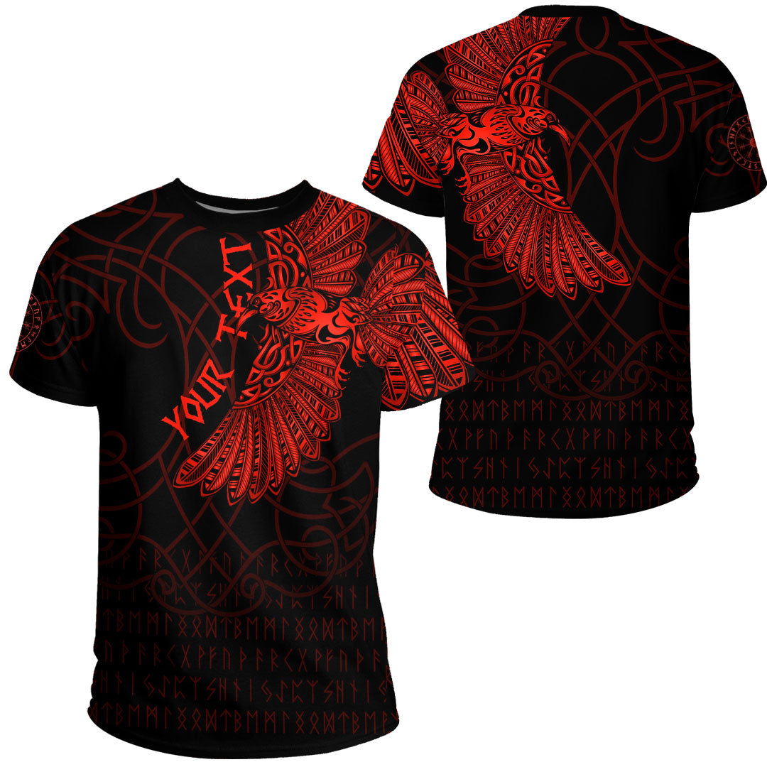 Custom Viking Clothing Viking Odins Celtic Ravens Red Version T Shirt RLT12 - Wonder Print Shop
