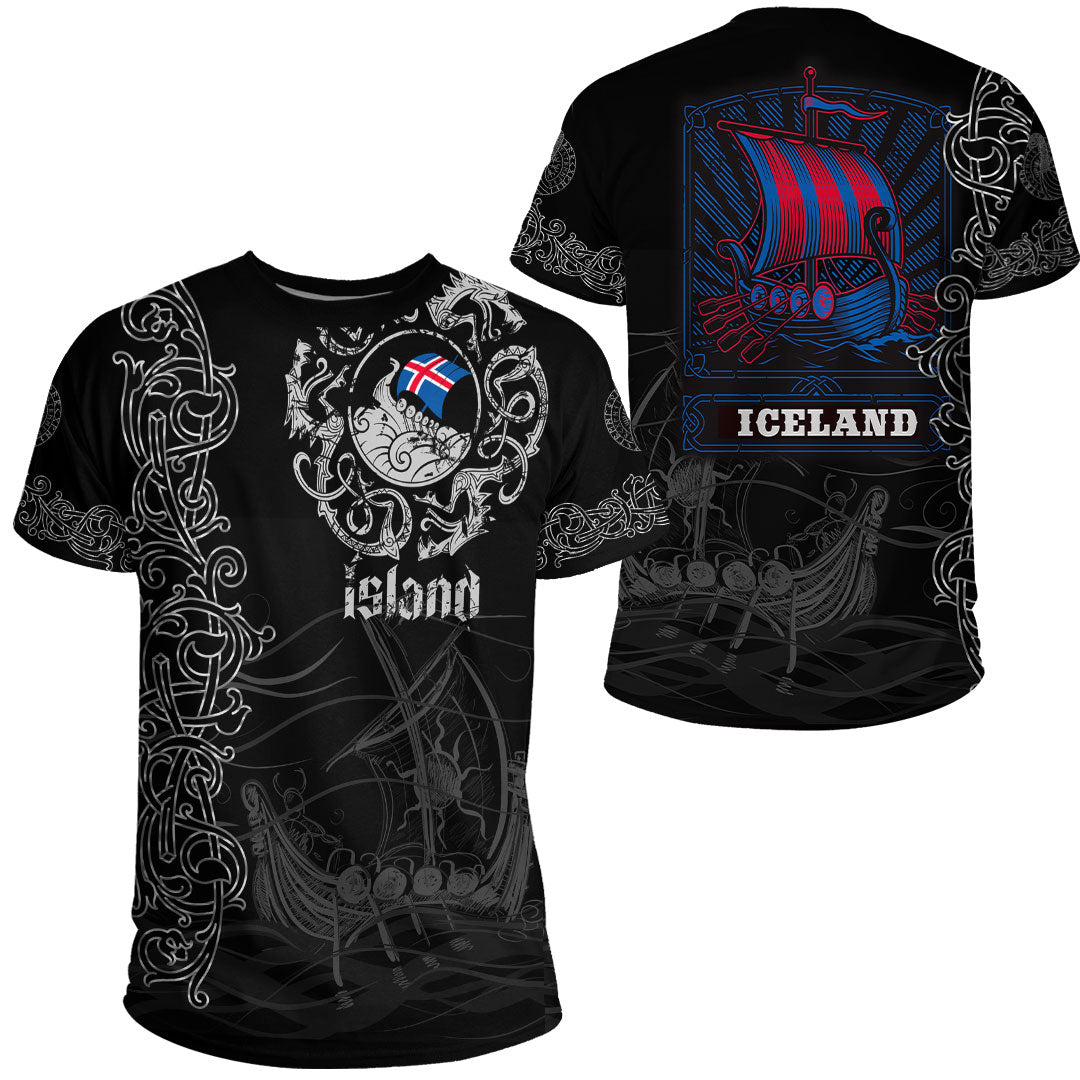 Viking Clothing Viking Drakkar Iceland Warship T Shirt RLT12 - Wonder Print Shop