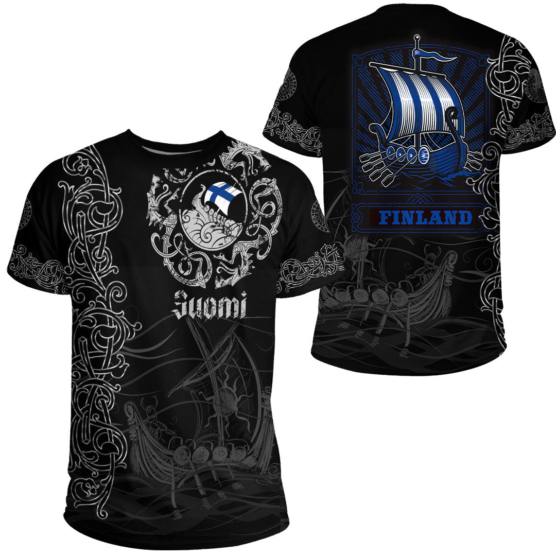 Viking Clothing Viking Drakkar Finland Warship T Shirt RLT12 - Wonder Print Shop
