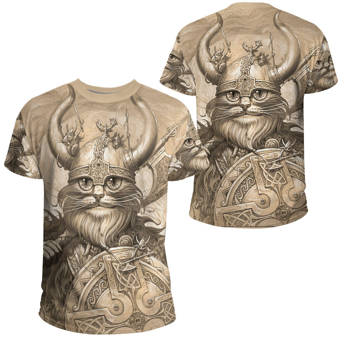 Viking Clothing Vikings Cat T Shirt RLT12 - Wonder Print Shop