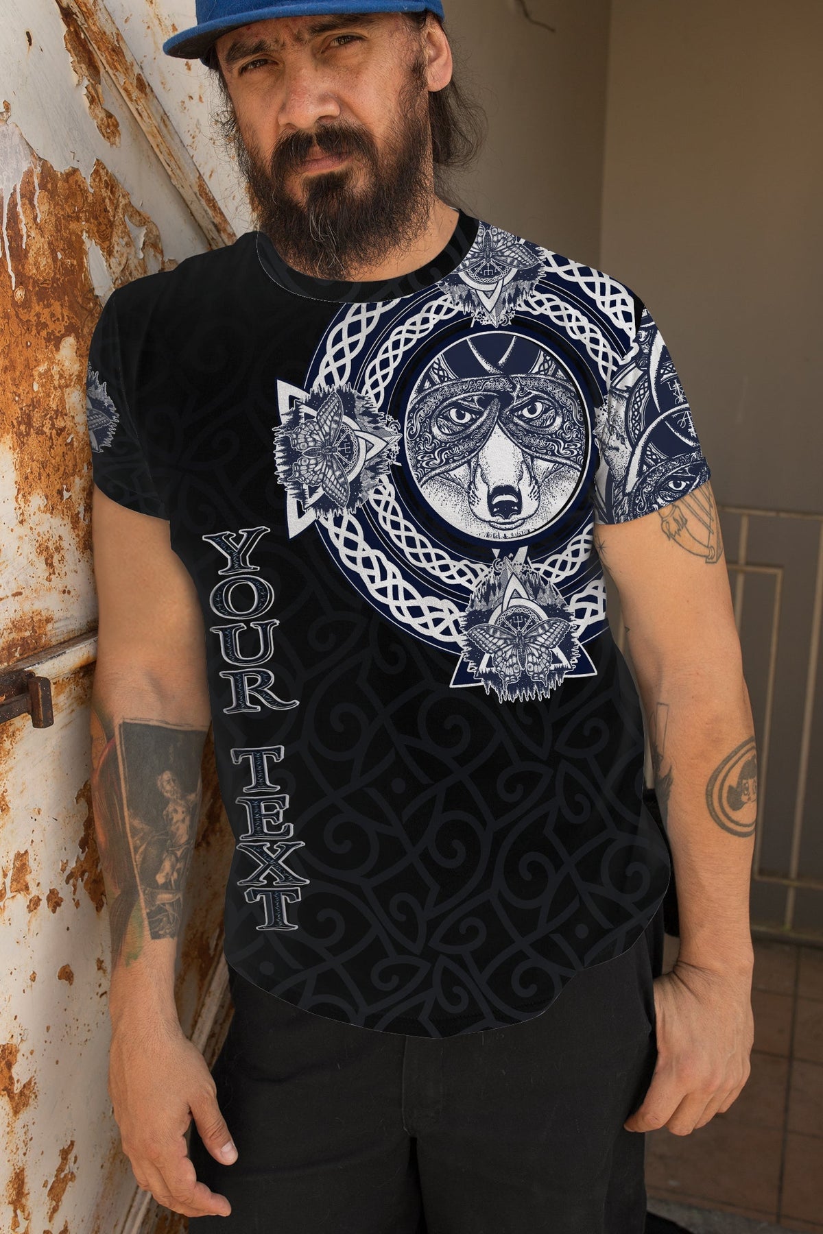 Custom Viking T Shirt Fox and Butterfly s Style Celtic RLT12 - Wonder Print Shop