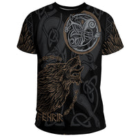 Viking Clothing Viking Fenrir Norse Wolf T Shirt RLT12 - Wonder Print Shop