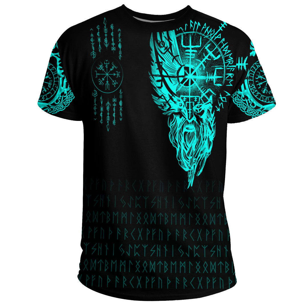 Viking Clothing Viking Compass Vegvisir Tattoo Cyan Version T Shirt RLT12 - Wonder Print Shop