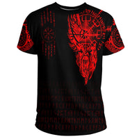 Viking Clothing Viking Compass Vegvisir Tattoo Red Version T Shirt RLT12 - Wonder Print Shop