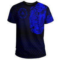 Viking Clothing Viking Odin Raven Tattoo Style Blue Version T Shirt RLT12 - Wonder Print Shop