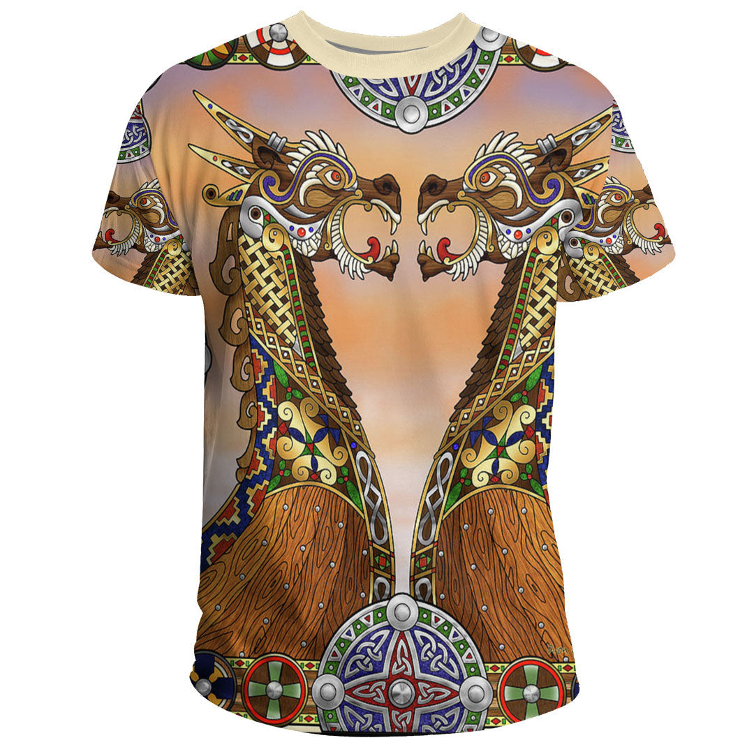 Viking Clothing Drakkar Viking Ship T Shirt RLT12 - Wonder Print Shop