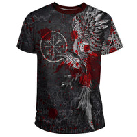 Viking Clothing Viking Odin Raven Tattoo Style Blood Version T Shirt RLT12 - Wonder Print Shop