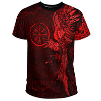 Viking Clothing Vegvisir With Raven Viking Compass T Shirt Red Version RLT12 - Wonder Print Shop