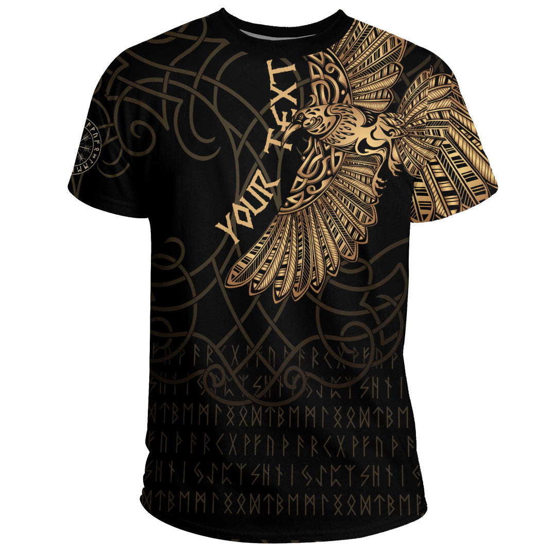 Custom Viking Clothing Viking Odins Celtic Ravens Gold Version T Shirt RLT12 - Wonder Print Shop