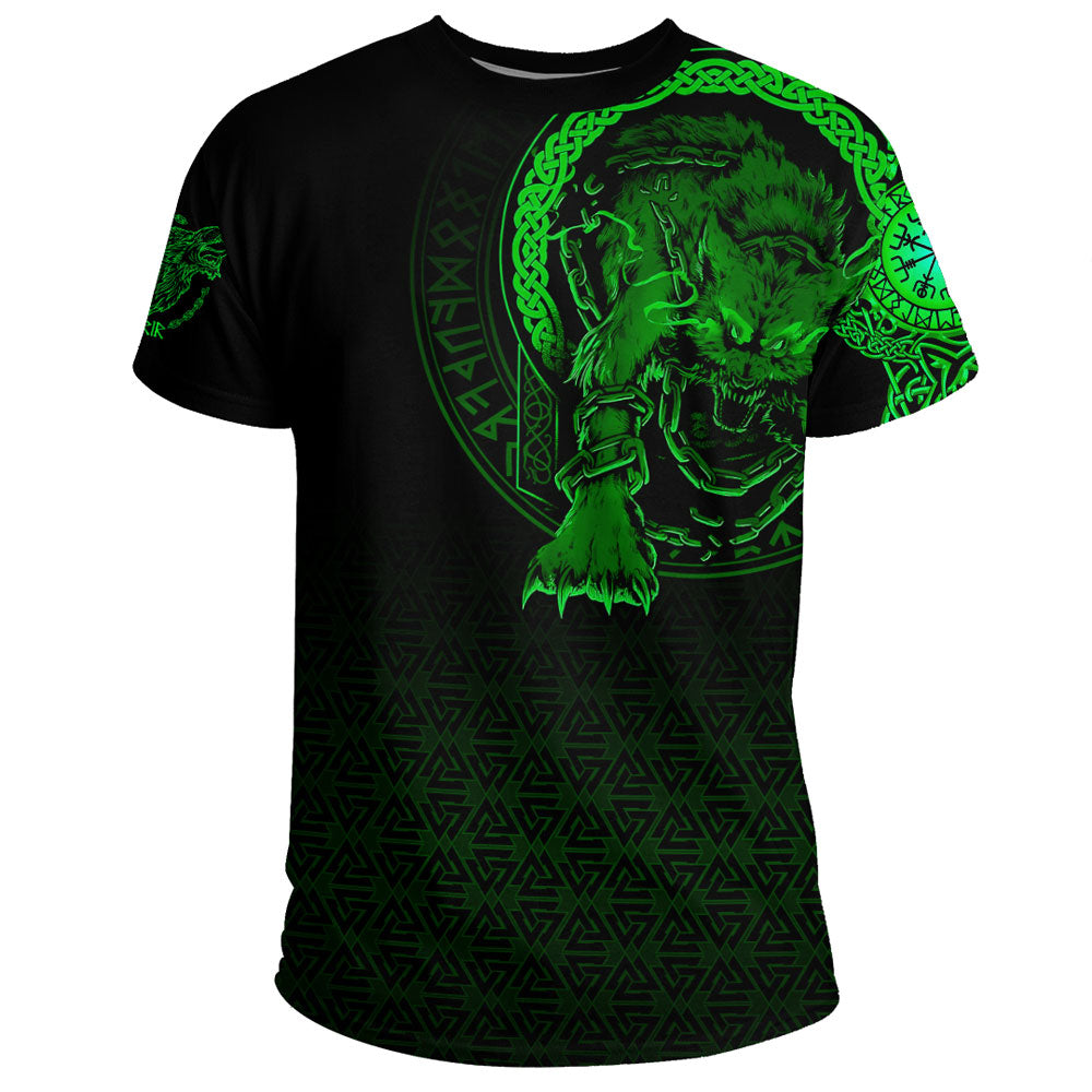 Viking Clothing Viking Fenrir Norse 3D Green T Shirt RLT12 - Wonder Print Shop