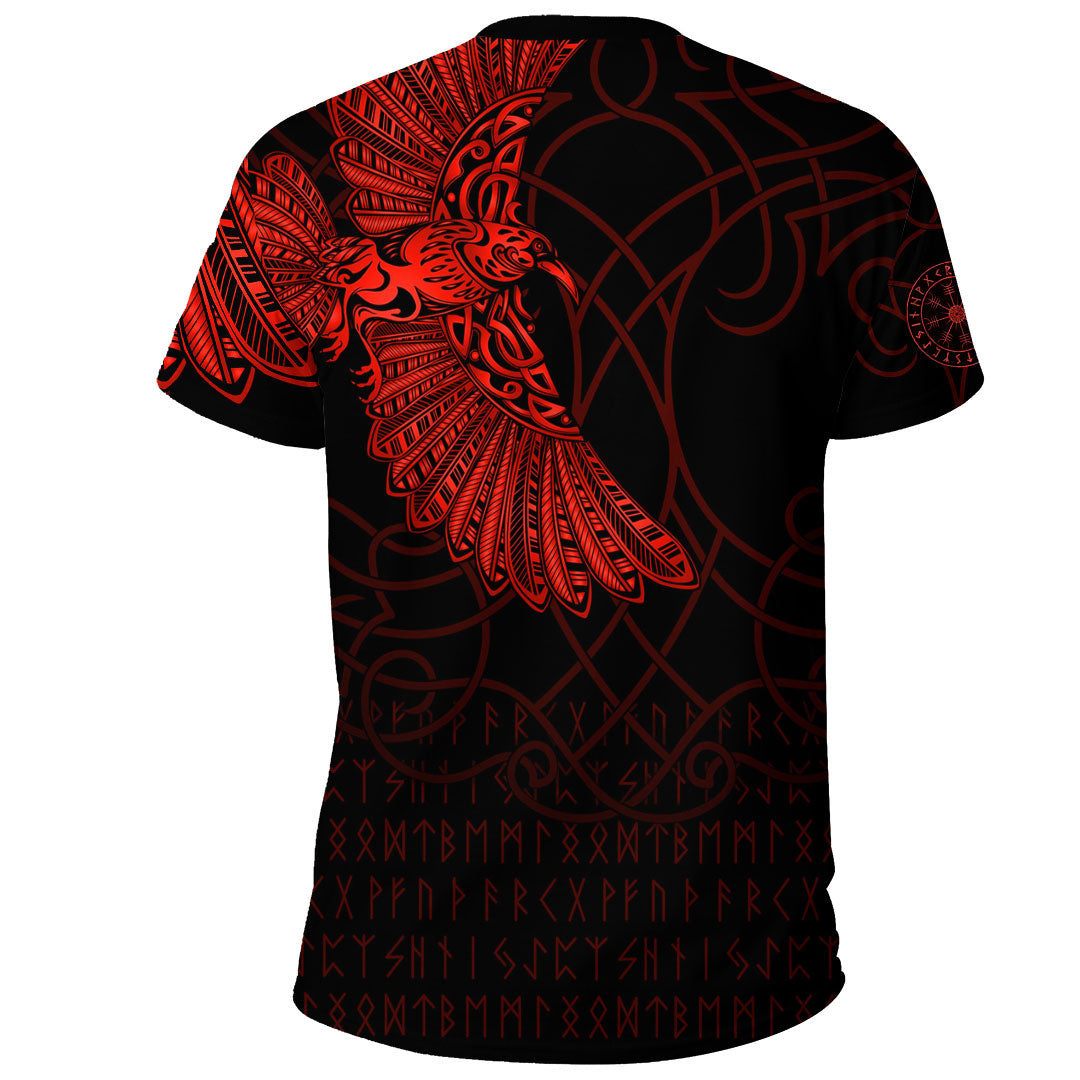 Custom Viking Clothing Viking Odins Celtic Ravens Red Version T Shirt RLT12 - Wonder Print Shop