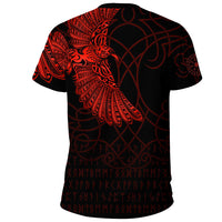 Custom Viking Clothing Viking Odins Celtic Ravens Red Version T Shirt RLT12 - Wonder Print Shop