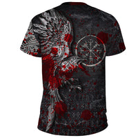 Viking Clothing Viking Odin Raven Tattoo Style Blood Version T Shirt RLT12 - Wonder Print Shop