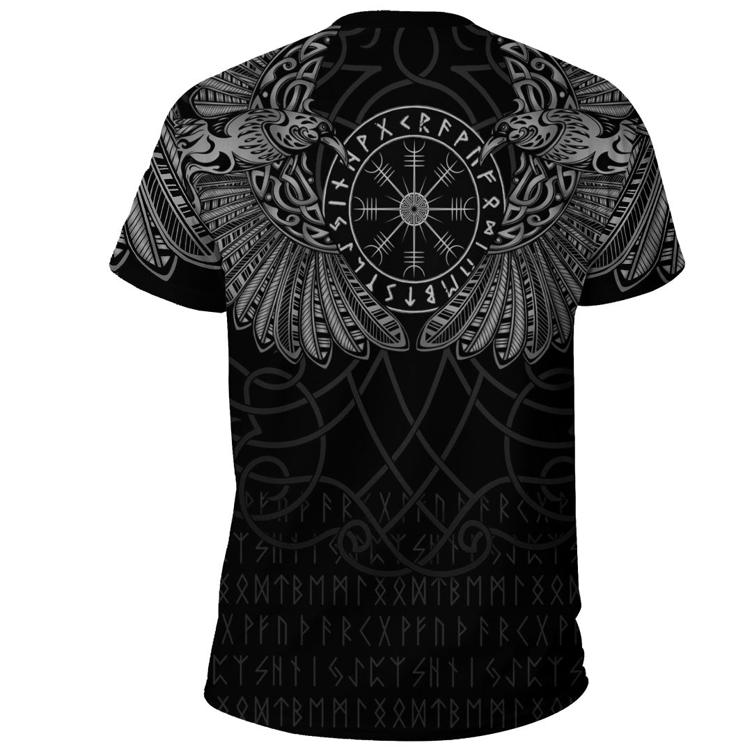 Custom Viking Clothing Viking Odins Celtic Two Ravens T Shirt RLT12 - Wonder Print Shop