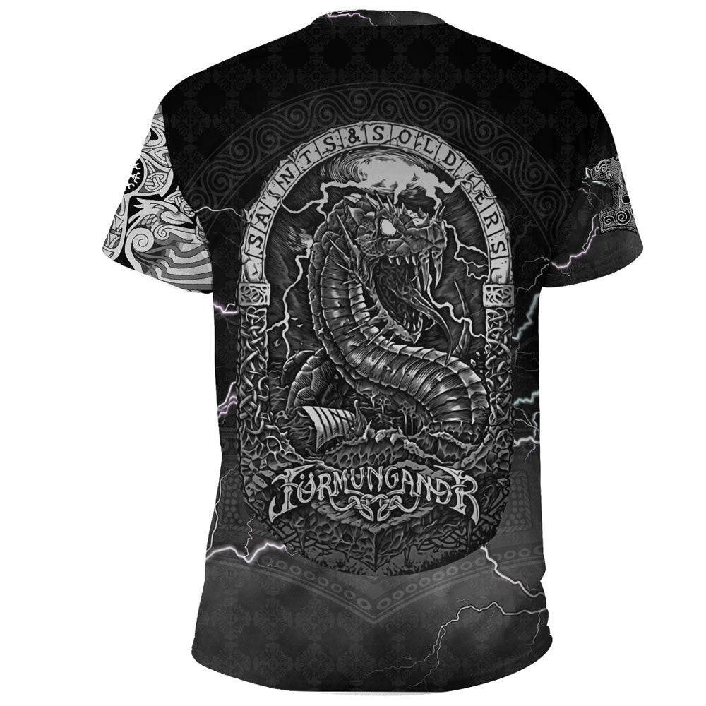 Viking Clothing Viking Thor and Jormungand T Shirt RLT12 - Wonder Print Shop