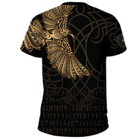Custom Viking Clothing Viking Odins Celtic Ravens Gold Version T Shirt RLT12 - Wonder Print Shop