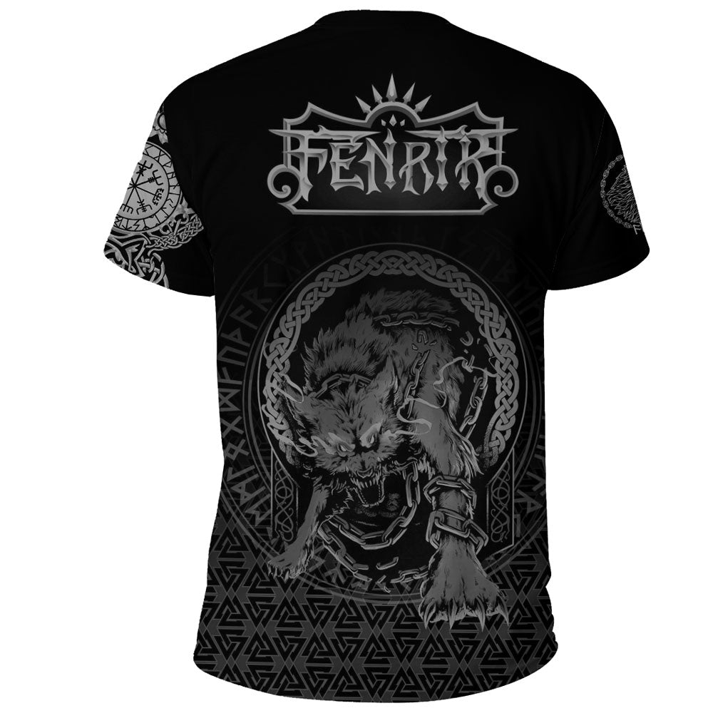 Viking Clothing Viking Fenrir Norse 3D Tattoo T Shirt RLT12 - Wonder Print Shop