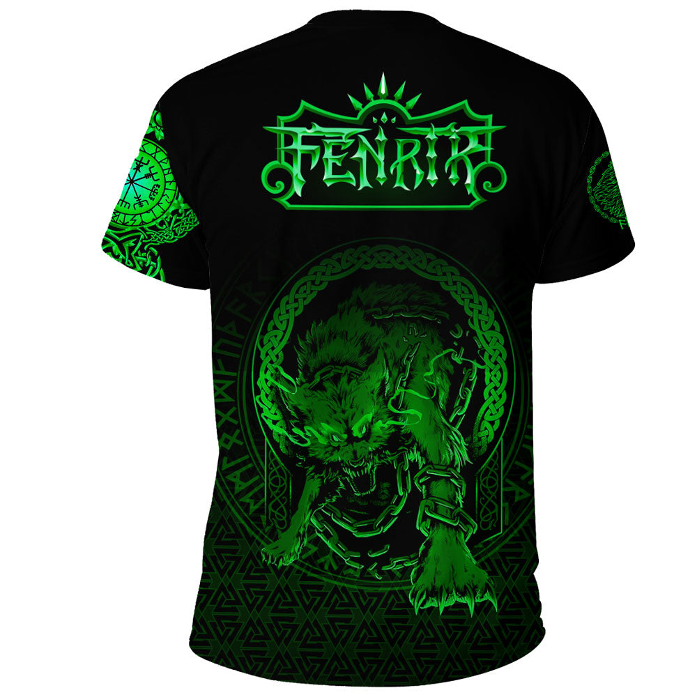 Viking Clothing Viking Fenrir Norse 3D Green T Shirt RLT12 - Wonder Print Shop