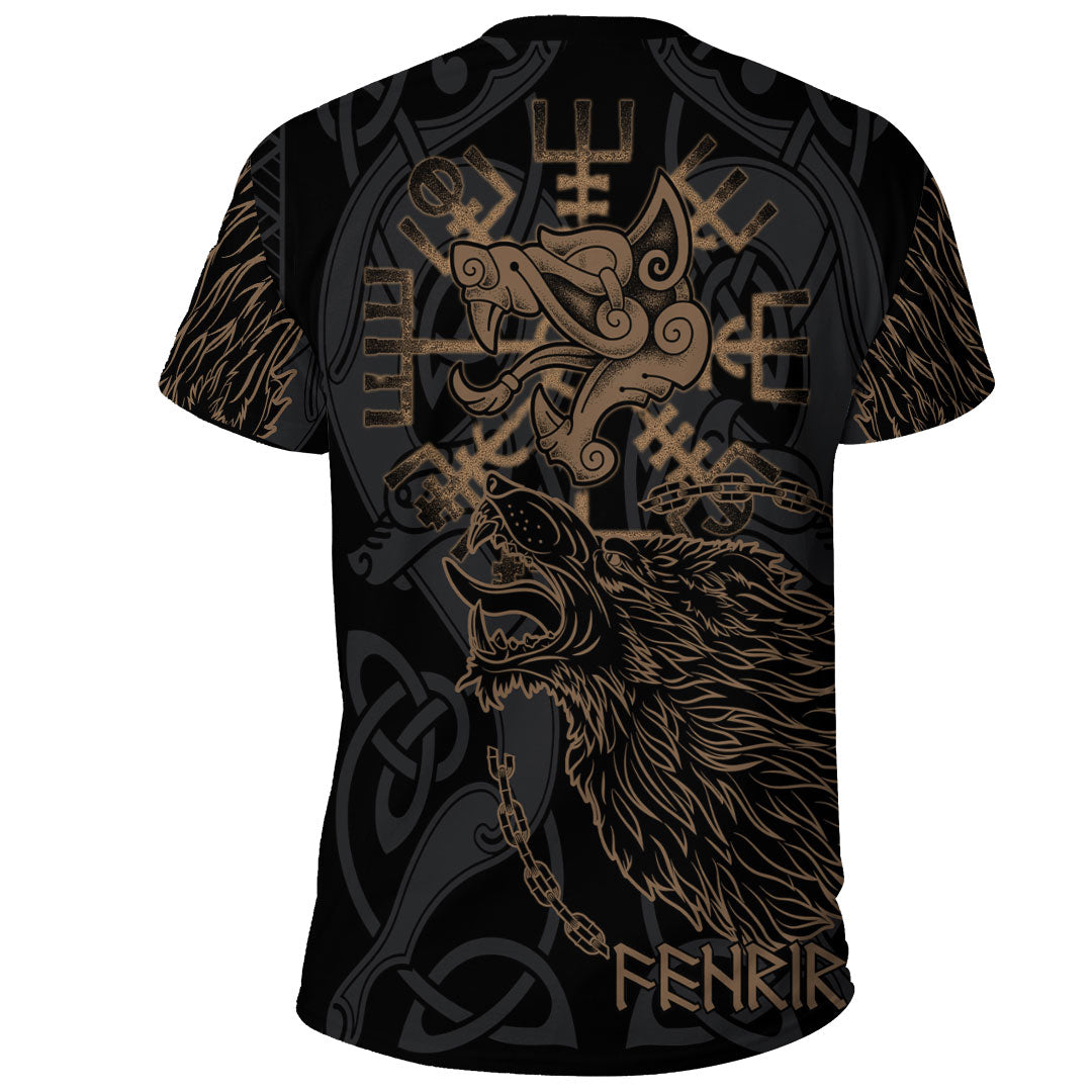 Viking Clothing Viking Fenrir Norse Wolf T Shirt RLT12 - Wonder Print Shop