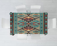Tribe Blue Pattern Native American Table Cloth LT10 - Wonder Print Shop