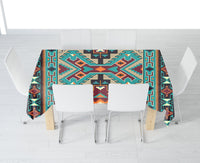Tribe Blue Pattern Native American Table Cloth LT10 - Wonder Print Shop