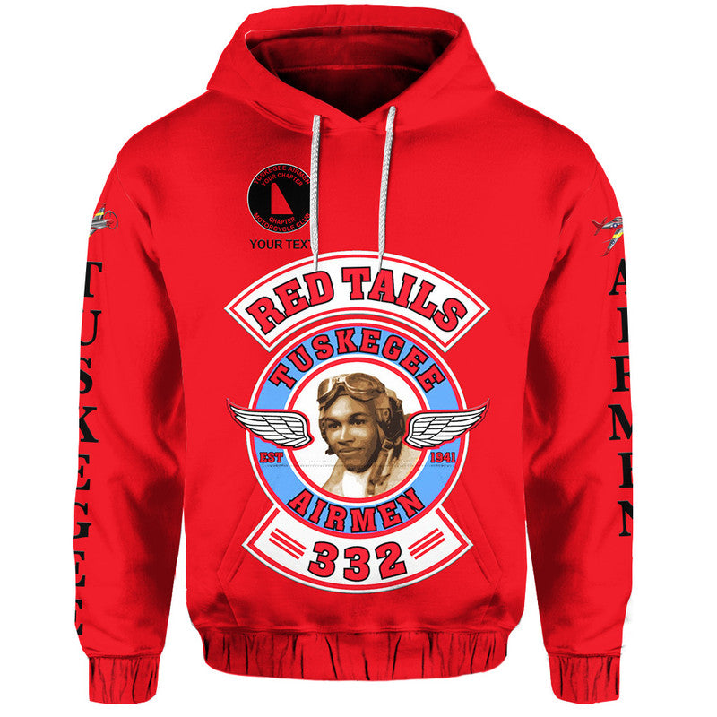 Custom Tuskegee Airmen Motorcycle Club Hoodie TAMC Red Tails Original Style Red LT8 - Wonder Print Shop
