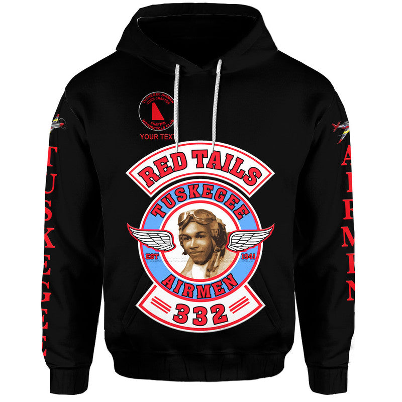 Custom Tuskegee Airmen Motorcycle Club Hoodie TAMC Red Tails Original Style Black LT8 - Wonder Print Shop