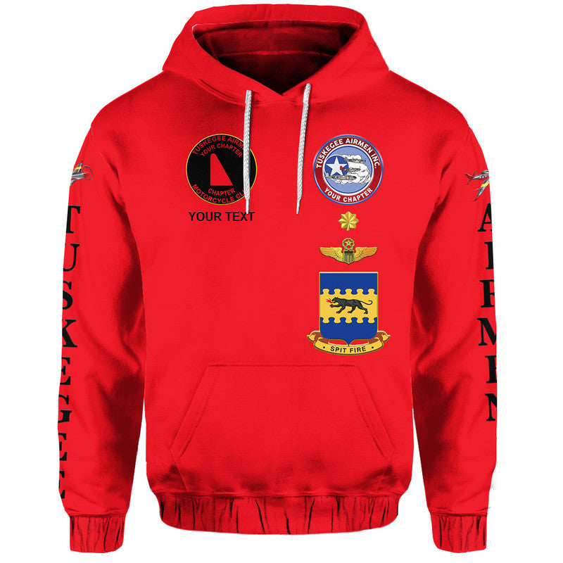 Custom Tuskegee Airmen Motorcycle Club Hoodie TAMC Spit Fire Unique Style Red LT8 - Wonder Print Shop