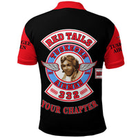 Custom Tuskegee Airmen Motorcycle Club Polo Shirt TAMC Red Tails Original Style Black Red LT8 - Wonder Print Shop