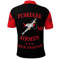 Custom Tuskegee Airmen Motorcycle Club Polo Shirt TAMC Spit Fire Unique Style Black Red LT8 - Wonder Print Shop