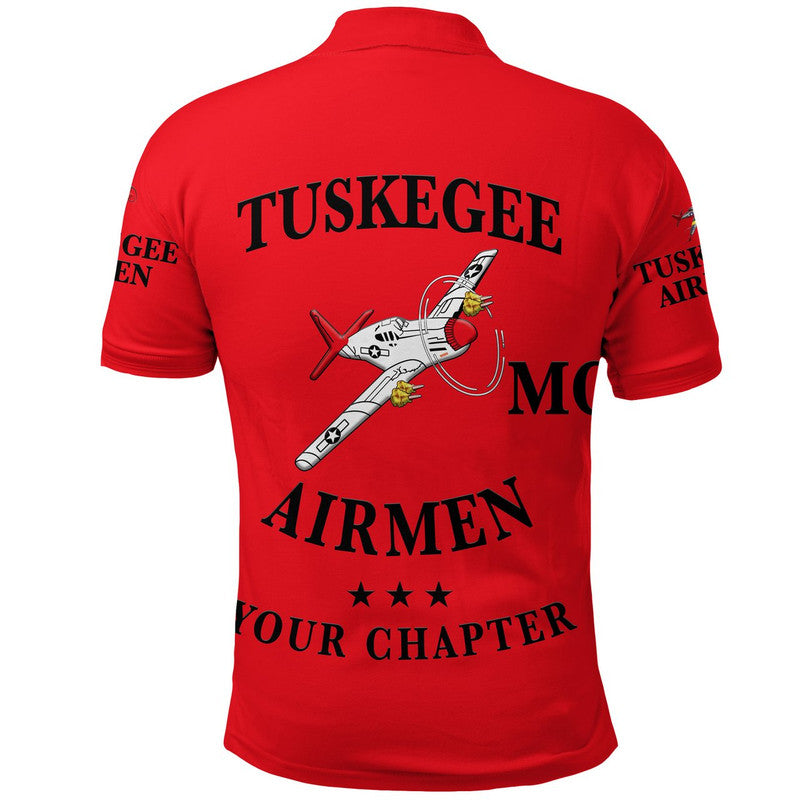 Custom Tuskegee Airmen Motorcycle Club Polo Shirt TAMC Spit Fire Unique Style Red LT8 - Wonder Print Shop