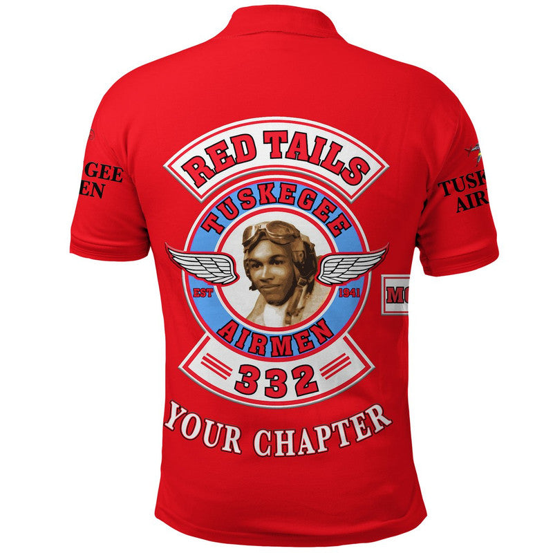 Custom Tuskegee Airmen Motorcycle Club Polo Shirt TAMC Red Tails Original Style Red LT8 - Wonder Print Shop