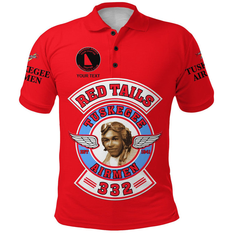 Custom Tuskegee Airmen Motorcycle Club Polo Shirt TAMC Red Tails Original Style Red LT8 - Wonder Print Shop