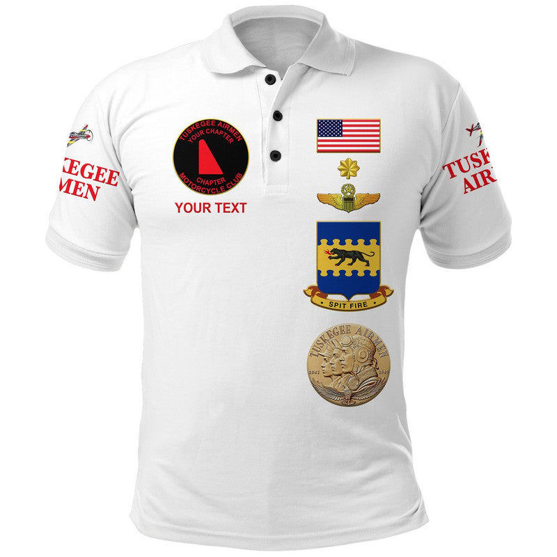 Custom Tuskegee Airmen Motorcycle Club Polo Shirt The White Tails Simple Style White LT8 - Wonder Print Shop