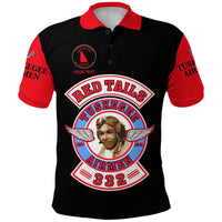 Custom Tuskegee Airmen Motorcycle Club Polo Shirt TAMC Red Tails Original Style Black Red LT8 - Wonder Print Shop