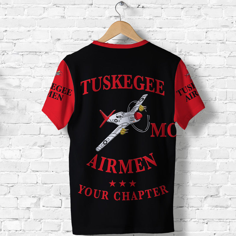 Custom Tuskegee Airmen Motorcycle Club T Shirt TAMC Spit Fire Unique Style Black Red LT8 - Wonder Print Shop