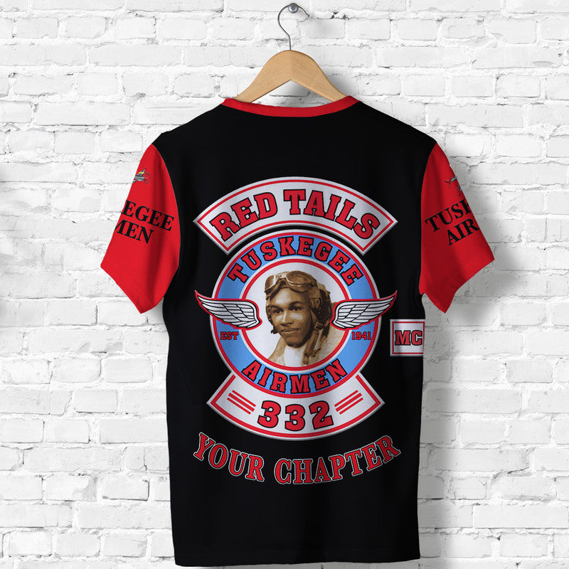 Custom Tuskegee Airmen Motorcycle Club T Shirt TAMC Red Tails Original Style Black Red LT8 - Wonder Print Shop