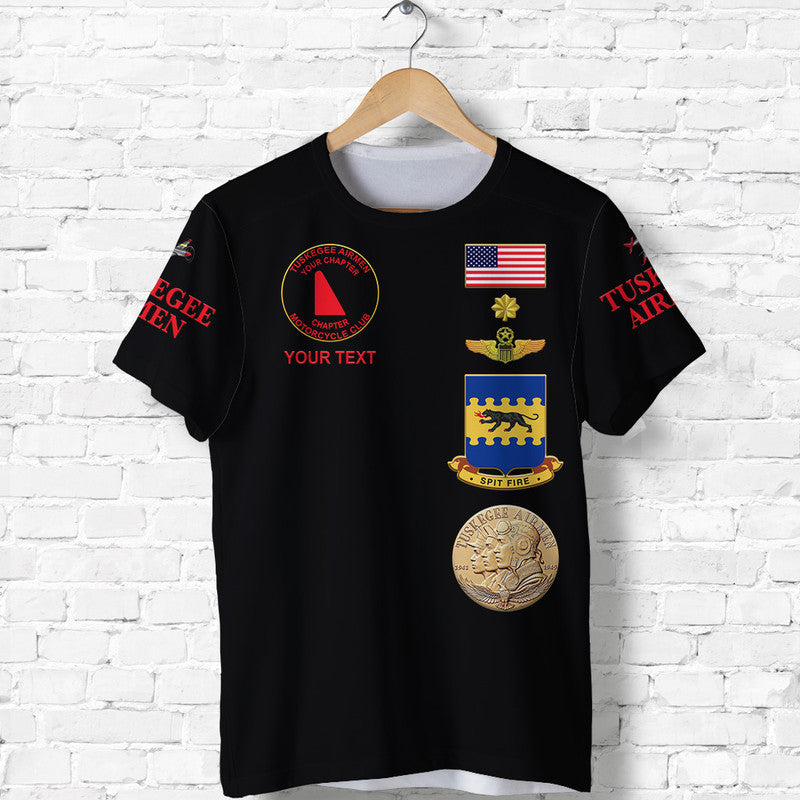 Custom Tuskegee Airmen Motorcycle Club T Shirt TAMC Spit Fire Simple Style Black LT8 - Wonder Print Shop