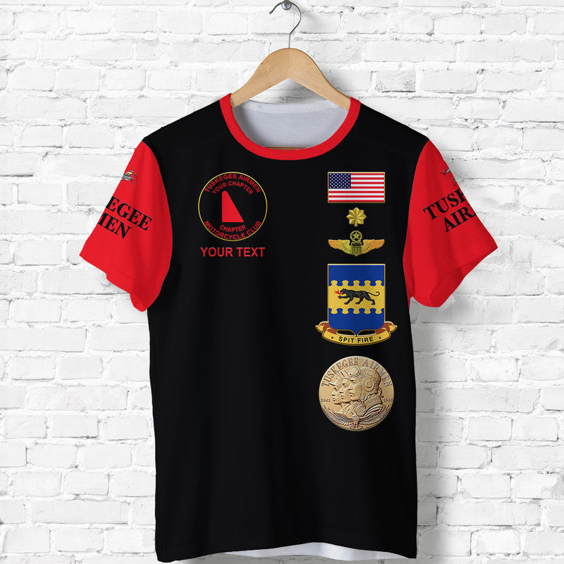 Custom Tuskegee Airmen Motorcycle Club T Shirt TAMC Spit Fire Simple Style Black Red LT8 - Wonder Print Shop