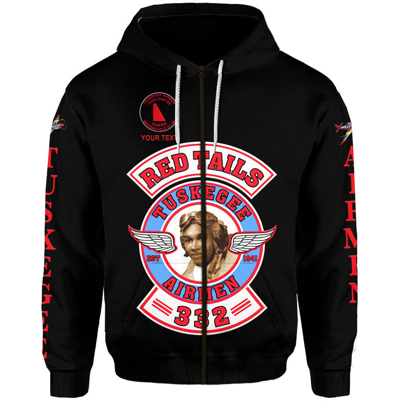 Custom Tuskegee Airmen Motorcycle Club Hoodie TAMC Red Tails Original Style Black LT8 - Wonder Print Shop