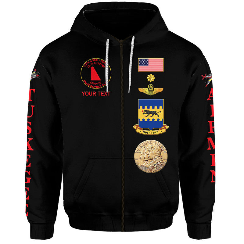 Custom Tuskegee Airmen Motorcycle Club Hoodie TAMC Spit Fire Simple Style Black LT8 - Wonder Print Shop
