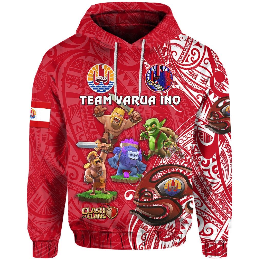 Custom Tahiti Eimeo Teahamai PC Hoodie Team Varua Ino Red LT8 - Wonder Print Shop