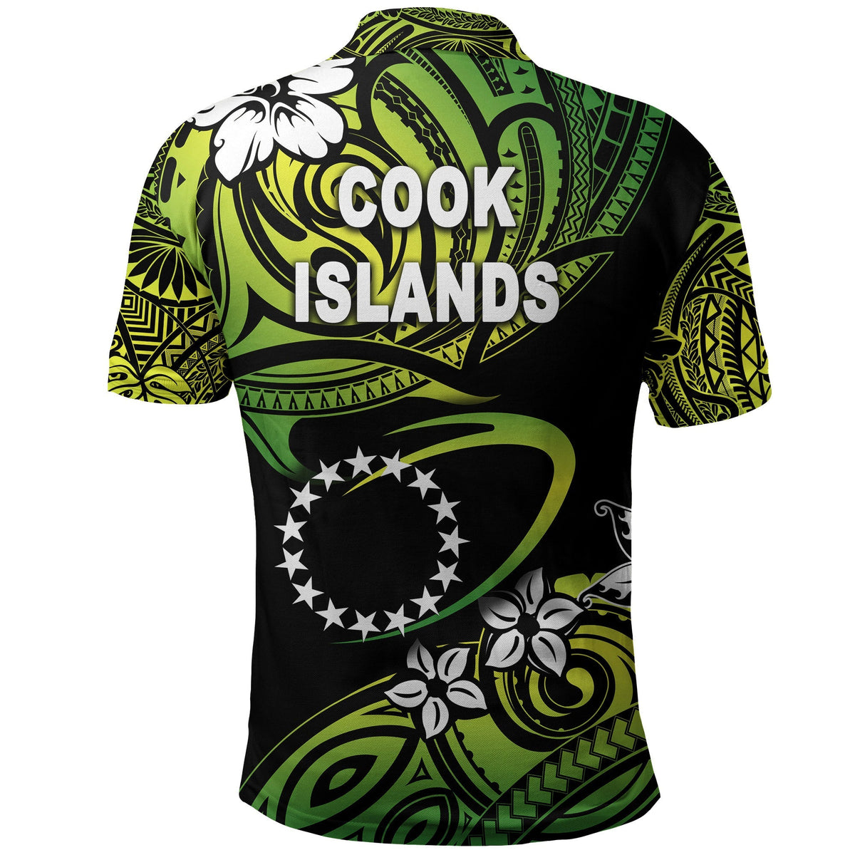TE INUINU FAMZ Cook Islands Rugby Polo Shirt Unique Vibes Green LT8 - Wonder Print Shop
