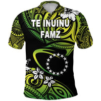 TE INUINU FAMZ Cook Islands Rugby Polo Shirt Unique Vibes Green LT8 - Wonder Print Shop