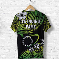 TE INUINU FAMZ Cook Islands Rugby T Shirt Unique Vibes Green LT8 - Wonder Print Shop