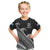 (Custom Text And Number) Fiji Sevens Rugby Fijian 7s Black Tapa Polynesian Art Kid T Shirt - Wonder Print Shop