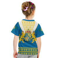 Sweden T Shirt Swedish Coat Of Arms With Scandinavian Flowers - Wonder Print Shop