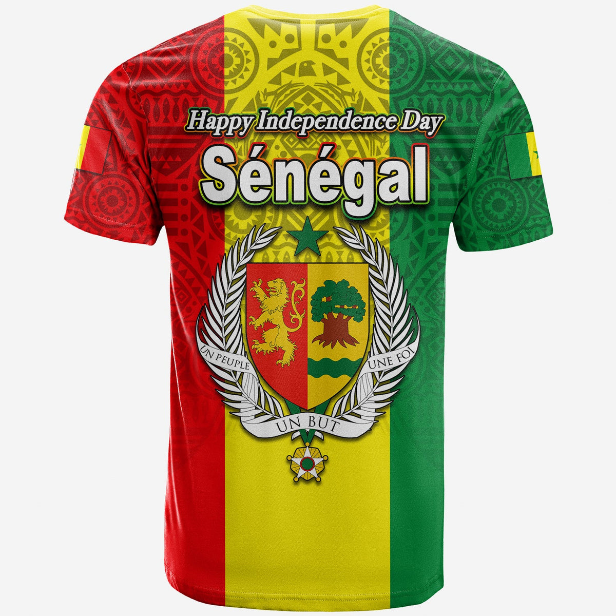 Senegal Independence Day T Shirt African Pattens LT6 - Wonder Print Shop